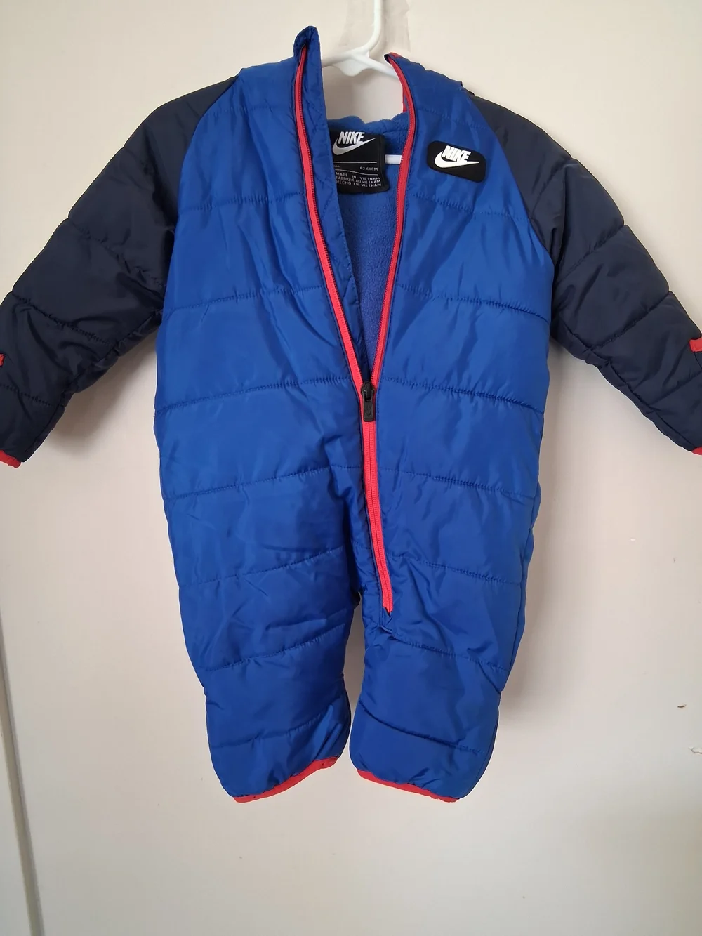 Nike Kids Blue and Navy Insulated One-Piece Snowsuit